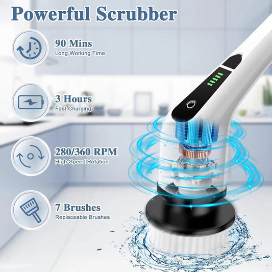 9-in-1 Electric Cleaning Brush – Powerful All-in-One Scrubber for Every Surface