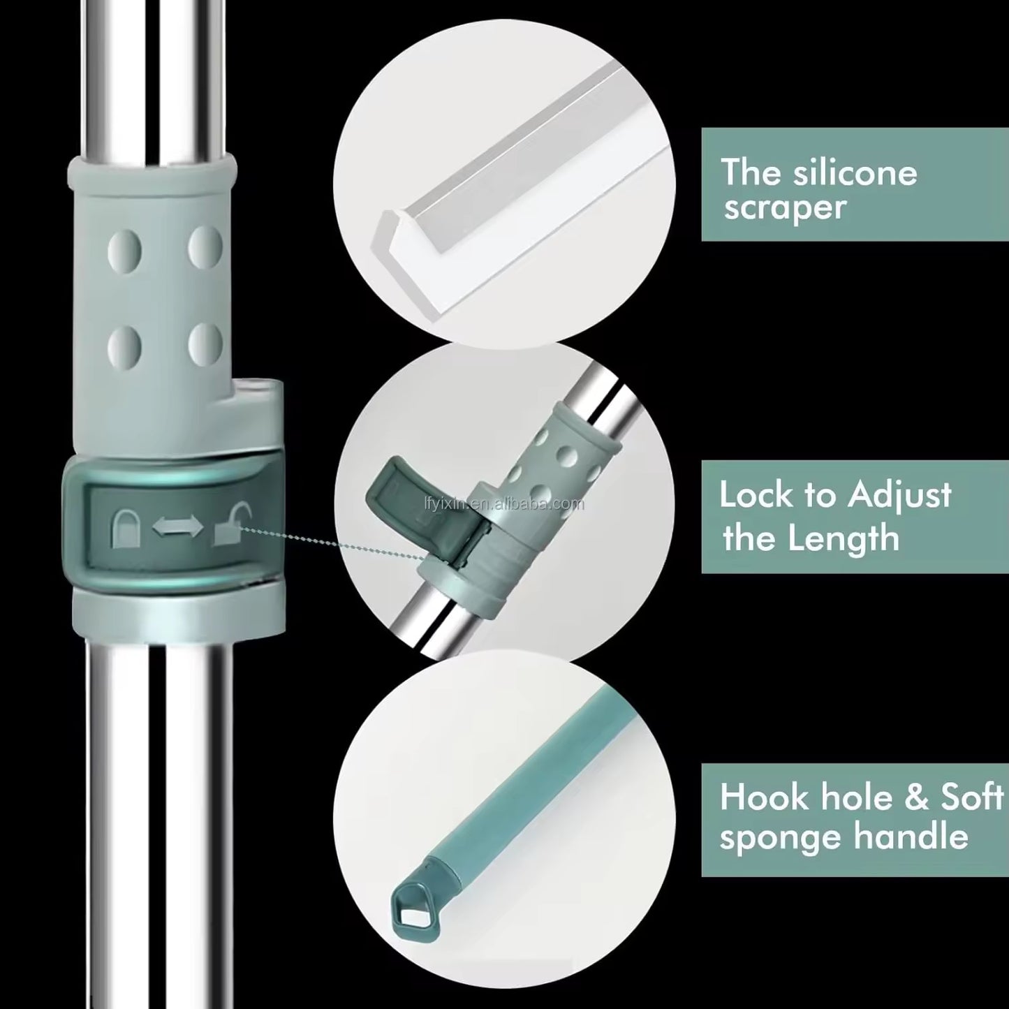 2-in-1 Silicone Floor Squeegee Mop – No Hair, No Dirt, Just Clean Floors!