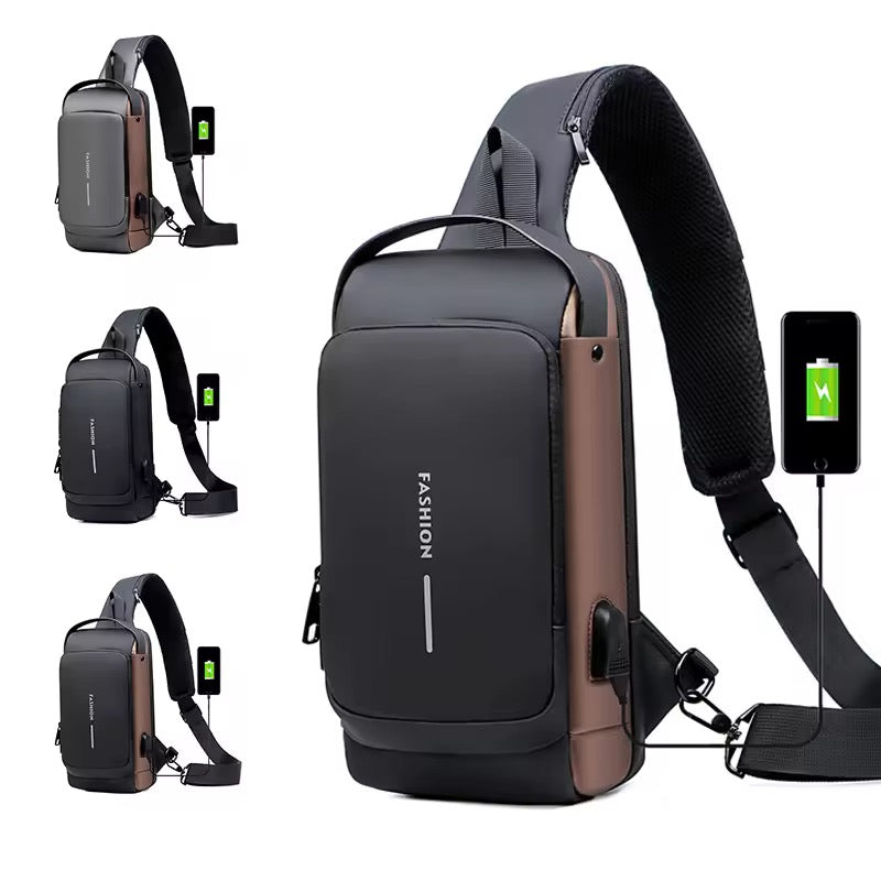 Smart Anti-Theft Sling Bag with USB Charging – Sleek, Secure & Travel-Ready