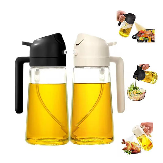 2-in-1 Oil & Vinegar Dispenser – Precision Pour & Spray Bottle for Cooking