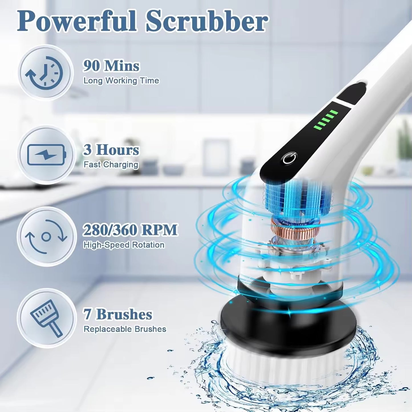 9-in-1 Electric Cleaning Brush – Powerful All-in-One Scrubber for Every Surface