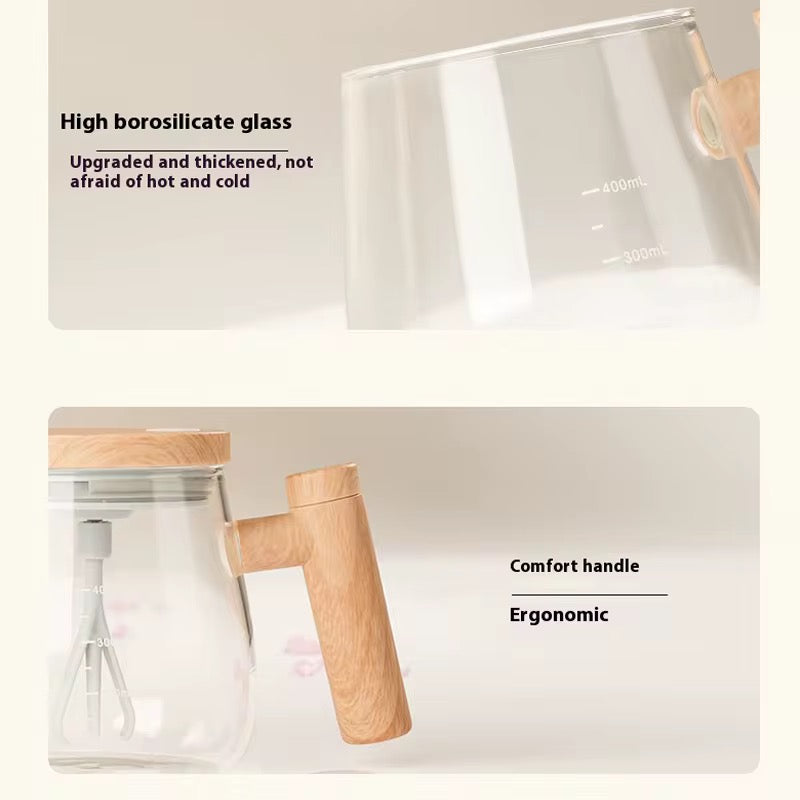 ✨ Premium Wooden French Press Coffee Maker – 400ml | Elegant Glass Brewer with Natural Wood Handle & Lid