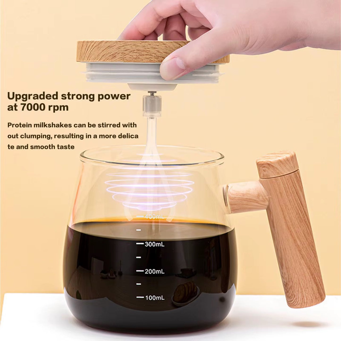 ✨ Premium Wooden French Press Coffee Maker – 400ml | Elegant Glass Brewer with Natural Wood Handle & Lid