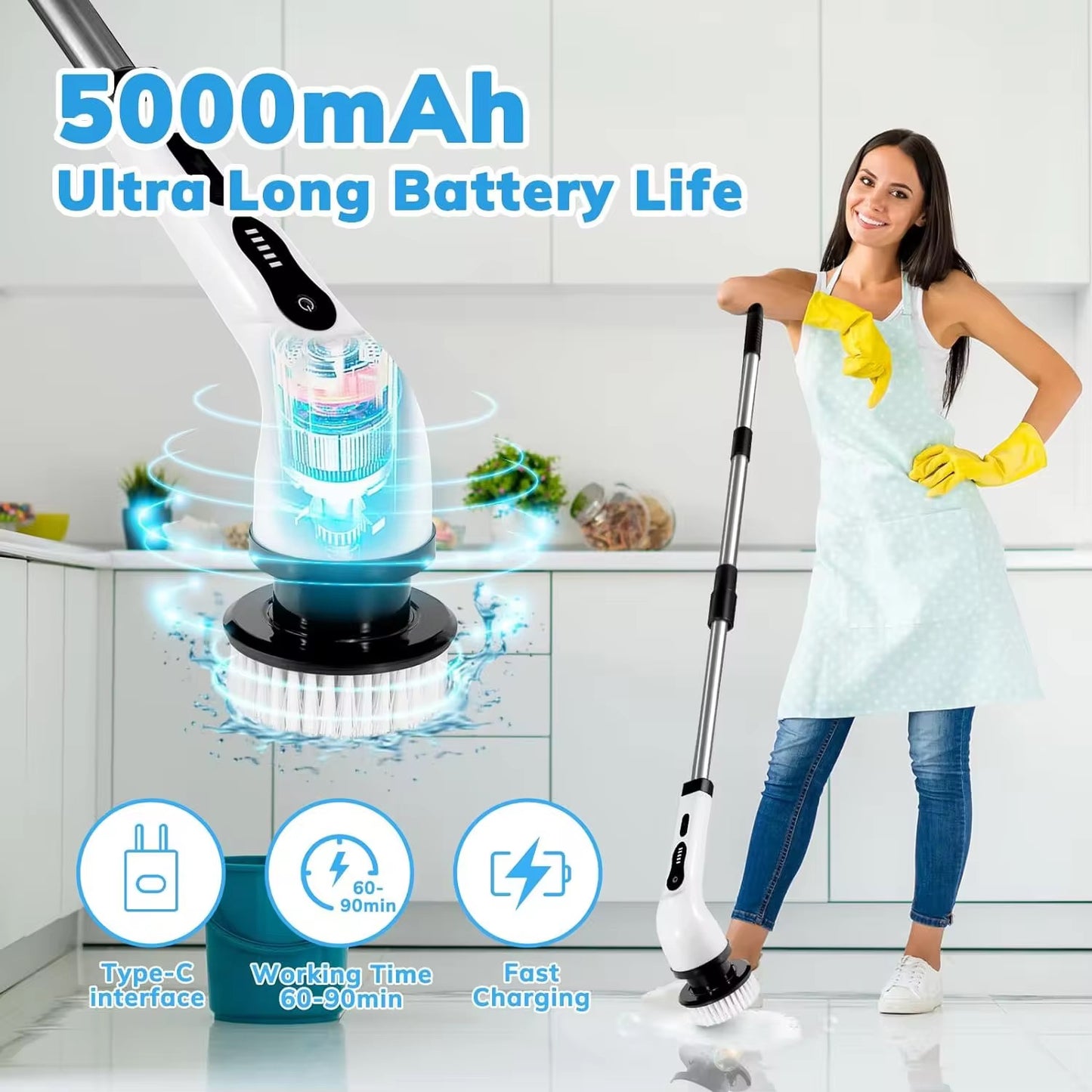 9-in-1 Electric Cleaning Brush – Powerful All-in-One Scrubber for Every Surface