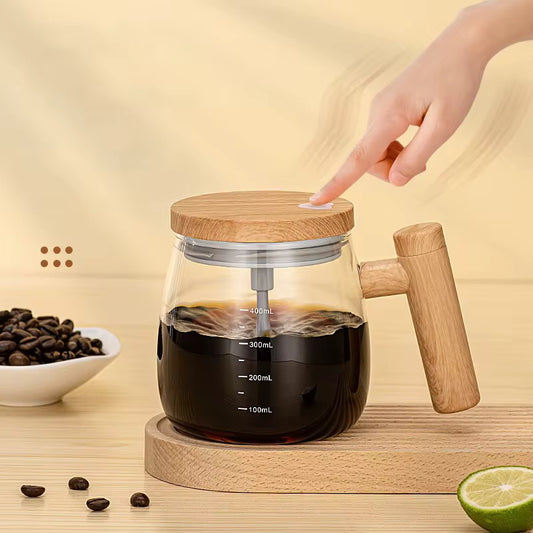 ✨ Premium Wooden French Press Coffee Maker – 400ml | Elegant Glass Brewer with Natural Wood Handle & Lid