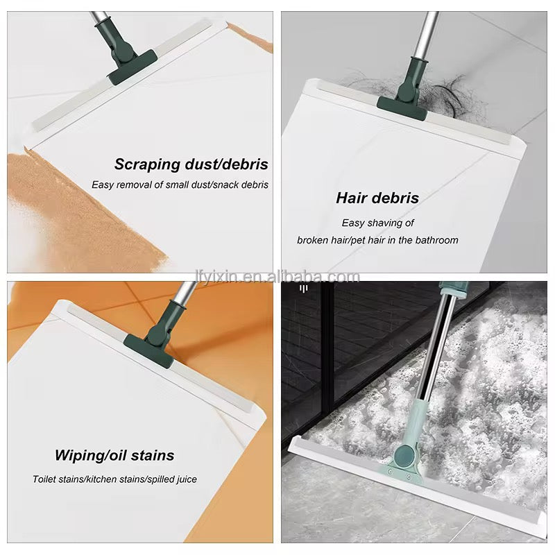 2-in-1 Silicone Floor Squeegee Mop – No Hair, No Dirt, Just Clean Floors!