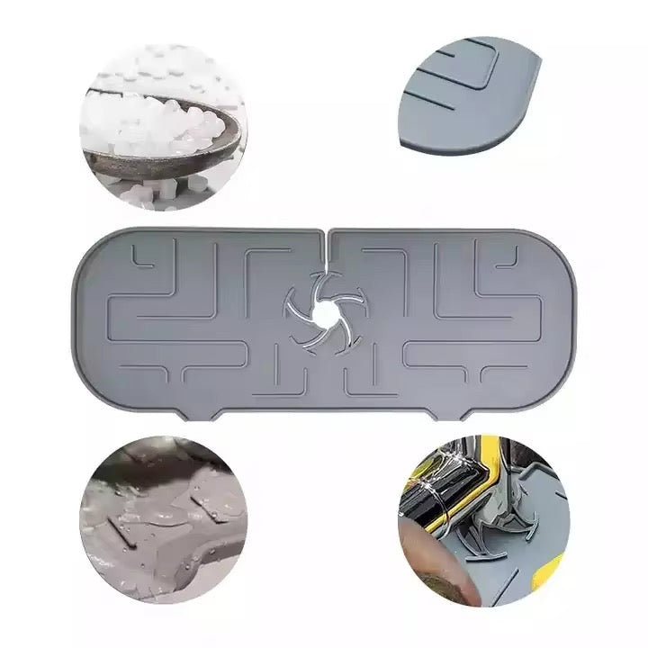 Multifunctional Silicone Sink Splash Guard – With Built-In Organizer