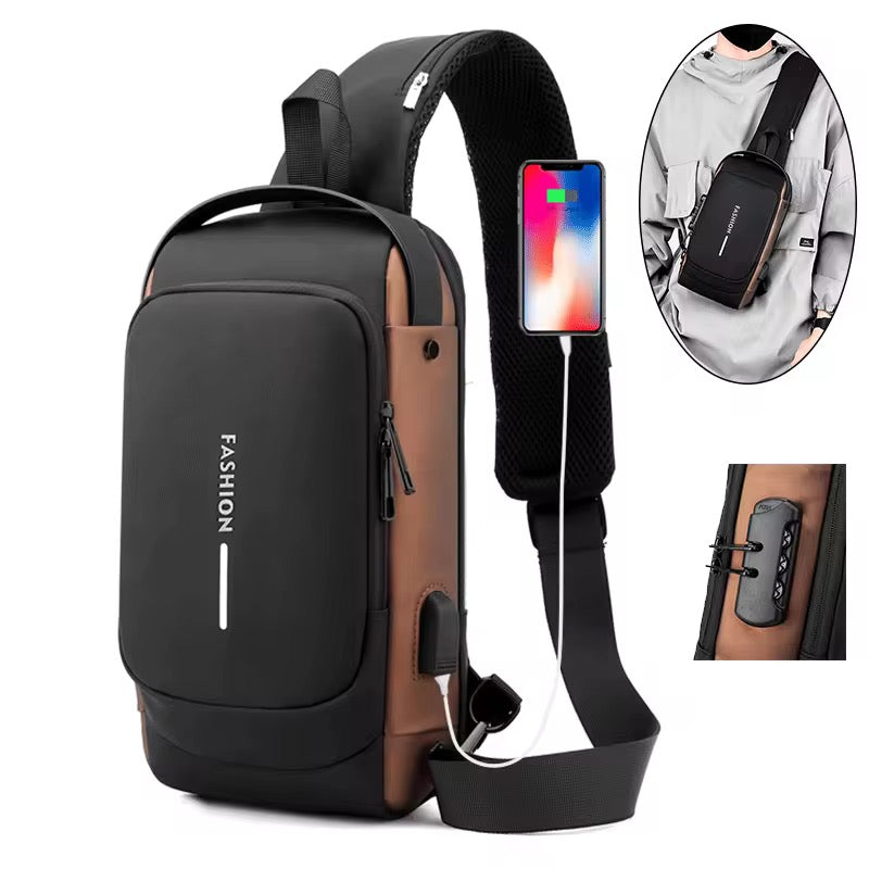 Smart Anti-Theft Sling Bag with USB Charging – Sleek, Secure & Travel-Ready