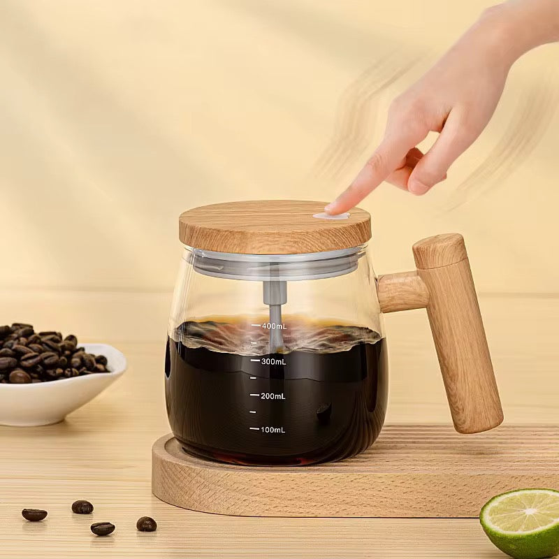 ✨ Premium Wooden French Press Coffee Maker – 400ml | Elegant Glass Brewer with Natural Wood Handle & Lid