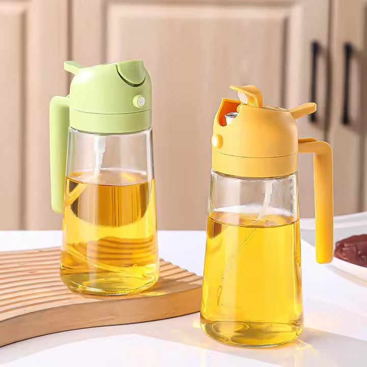 2-in-1 Oil & Vinegar Dispenser – Precision Pour & Spray Bottle for Cooking