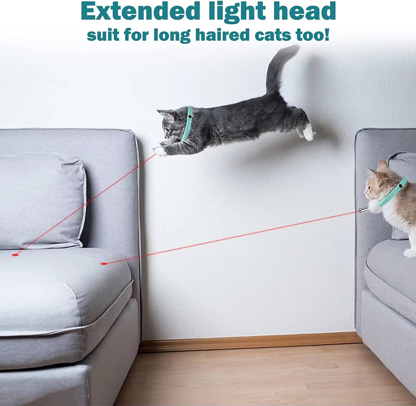 Rechargeable Cat Collar Laser Toy – Hands-Free Interactive Pet Exercise