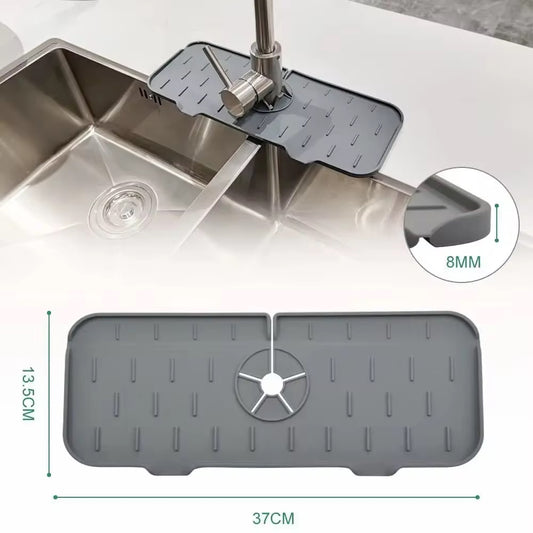Multifunctional Silicone Sink Splash Guard – With Built-In Organizer