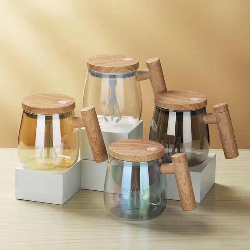 ✨ Premium Wooden French Press Coffee Maker – 400ml | Elegant Glass Brewer with Natural Wood Handle & Lid