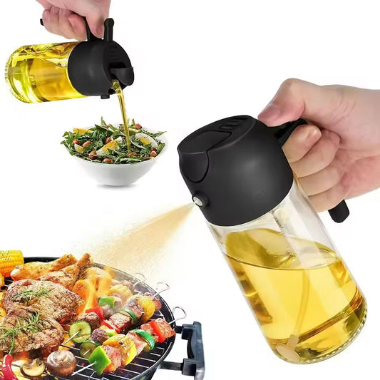 2-in-1 Oil & Vinegar Dispenser – Precision Pour & Spray Bottle for Cooking